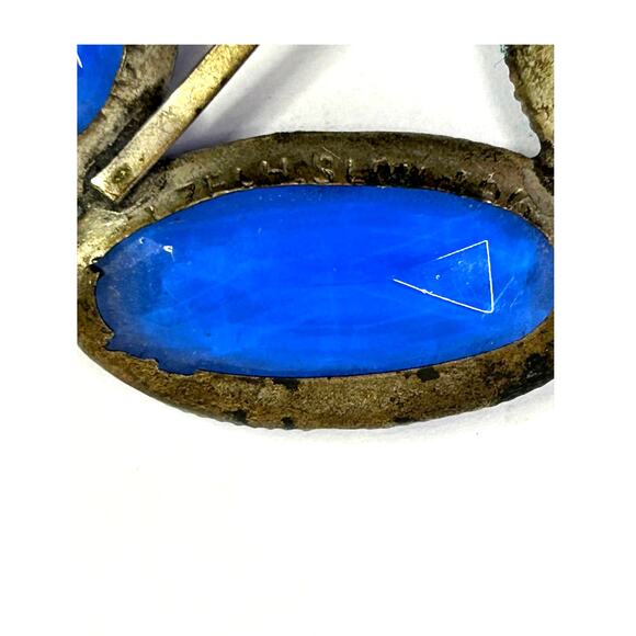 Antique Sapphire Blue Czech Glass‎ Sash Belt Buckle main image 9